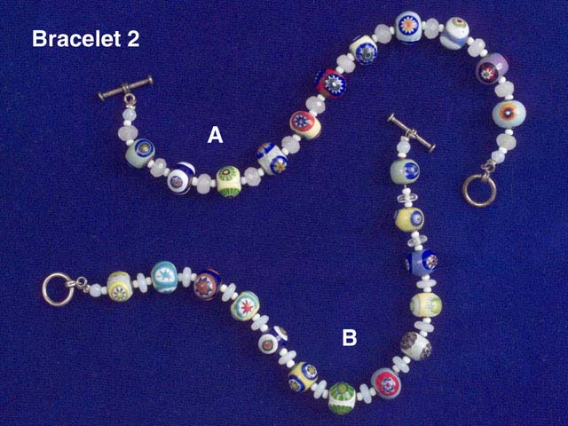 Handmade Venetian Glass Bracelets w/ Sterling Clasps
