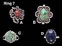 Rings, Red Jasper, Turquoise, Jadeite & Azurite Stones