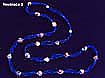 28" Handmade Venetian Glass Necklace utilizing multiple strings of navy blue seed beads